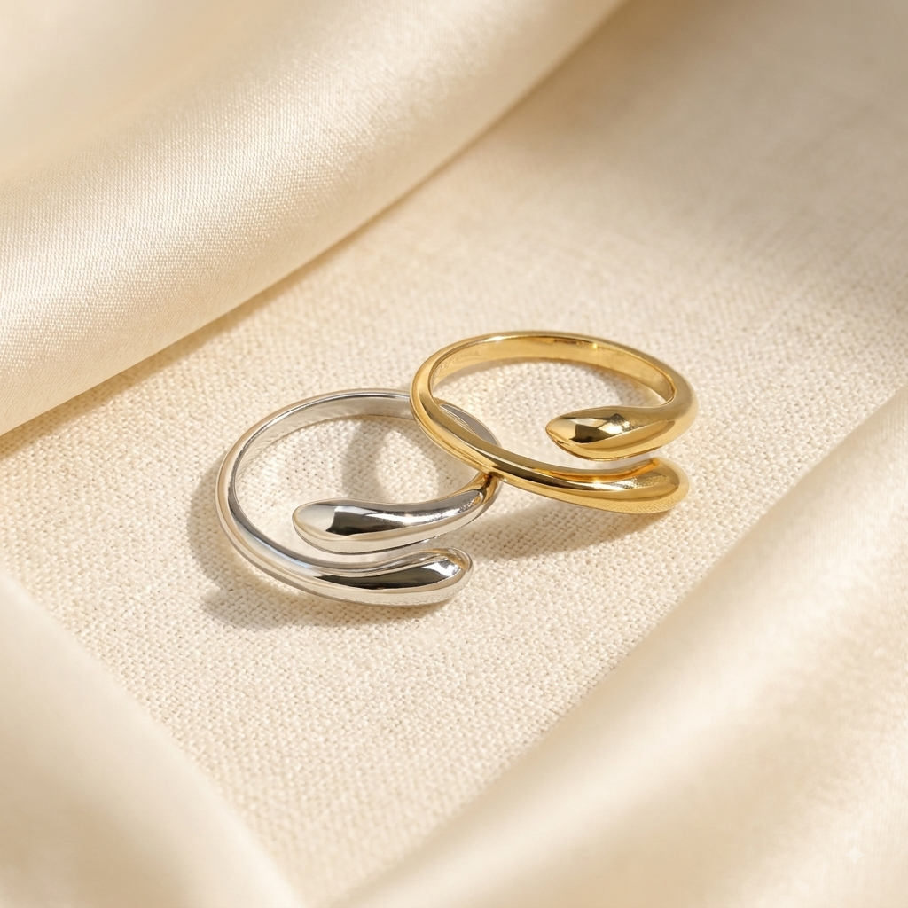 Chiffon Coiled Teardrop Ring